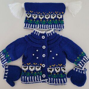 Cute New Handknit Sheep Sweater Set For 18 Inch Dolls